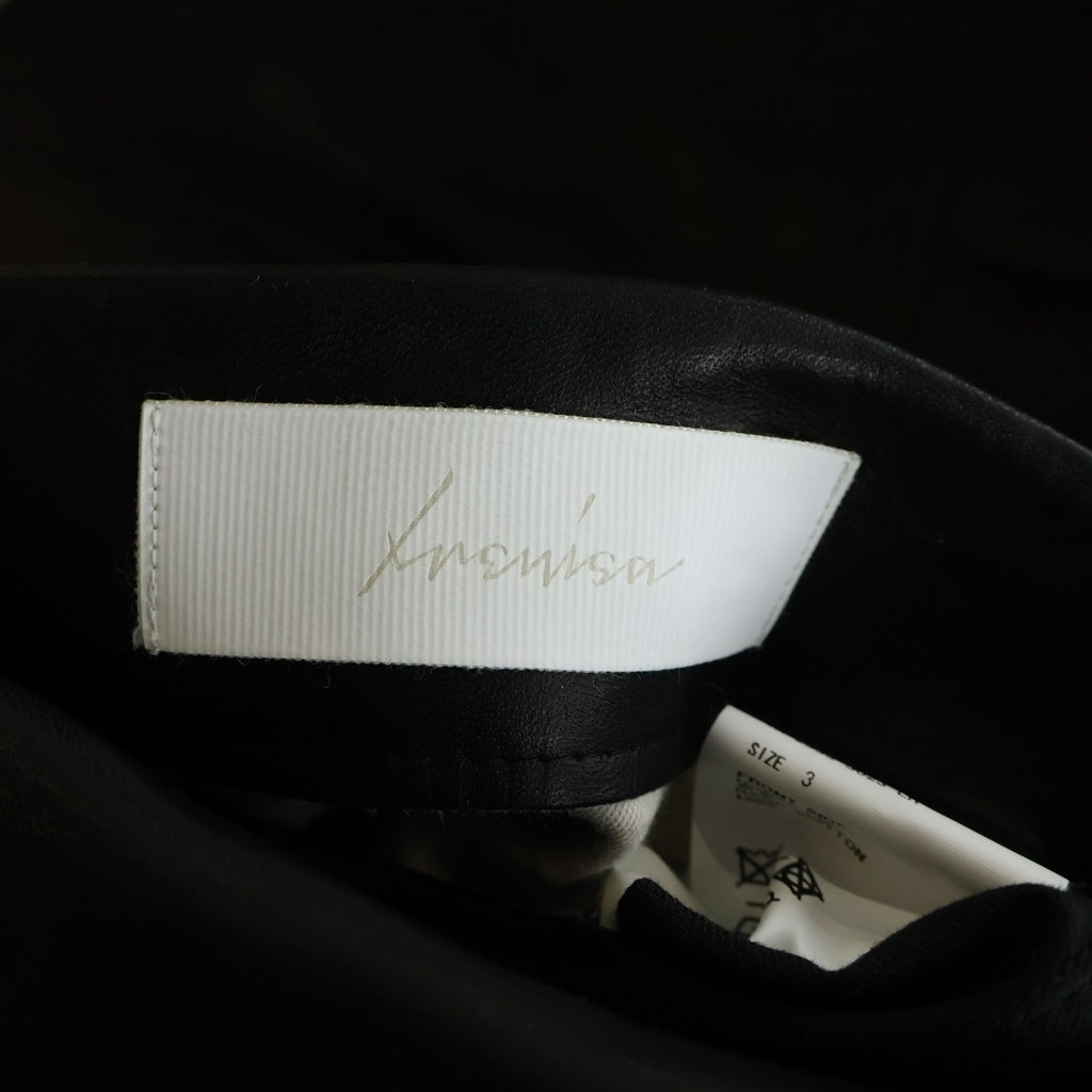 IRENISA(イレニサ) 23SS REVERSIBLE SHORT-SLEEVED LEATHER JACKET リバーシブル 半袖レザージャケット ブラック IH-23SS-J023-LH