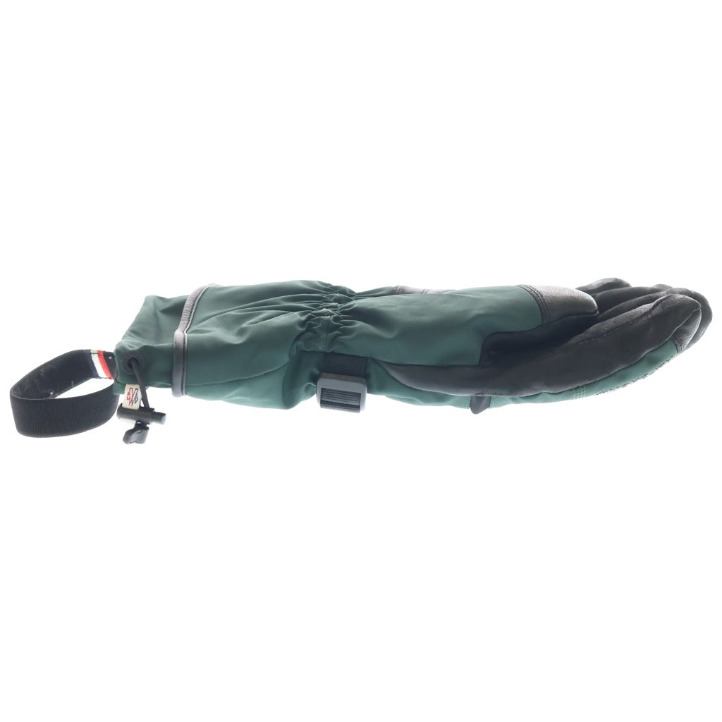 MONCLER(モンクレール) 23AW GLOVES レザー切替 ナイロングローブ グリーン/ブラック I20973A00002