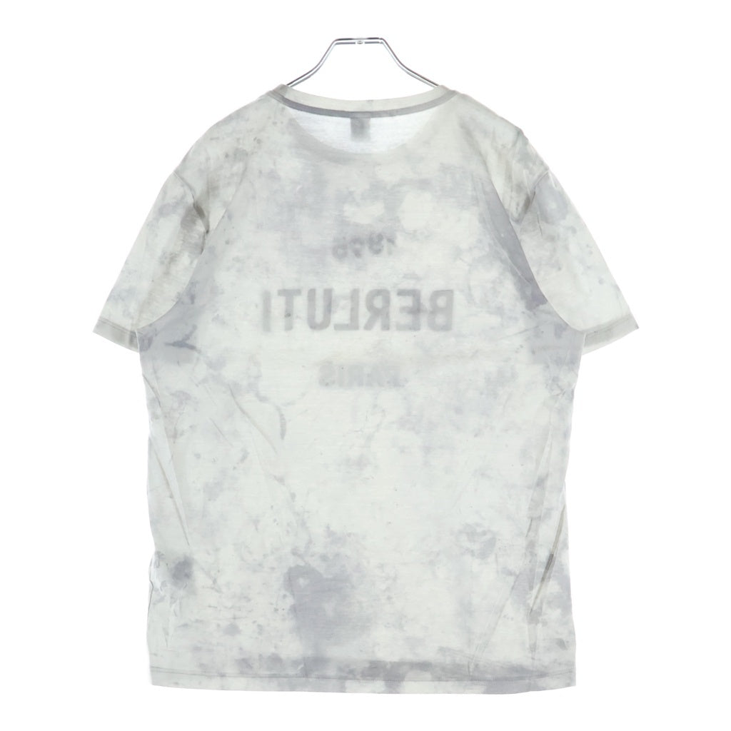 Berluti(ベルルッティ) タイダイ フロントロゴエンブロイダリー クルーネック半袖Tシャツ カットソー グレー