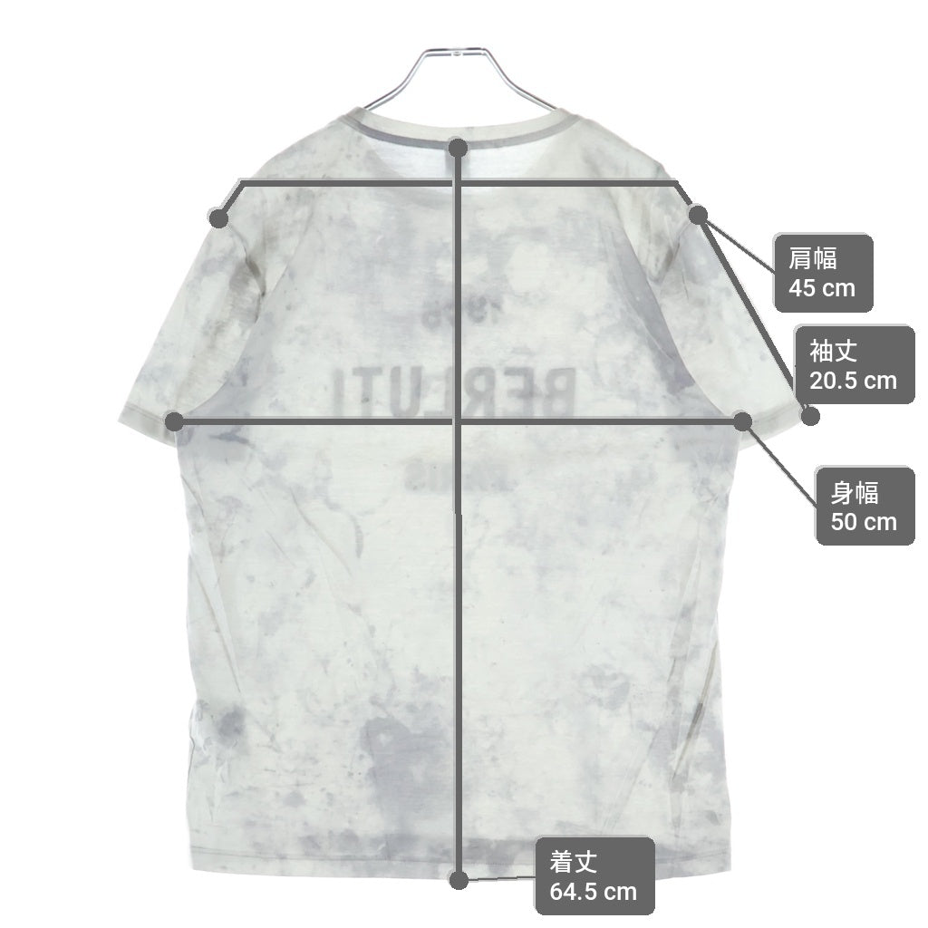 Berluti(ベルルッティ) タイダイ フロントロゴエンブロイダリー クルーネック半袖Tシャツ カットソー グレー