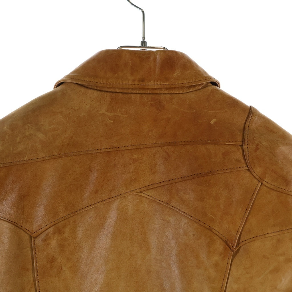 Y'2 LEATHER(ワイツーレザー) PONY HIDE ポニーハイド ジップアップ レザージャケット ブラウン