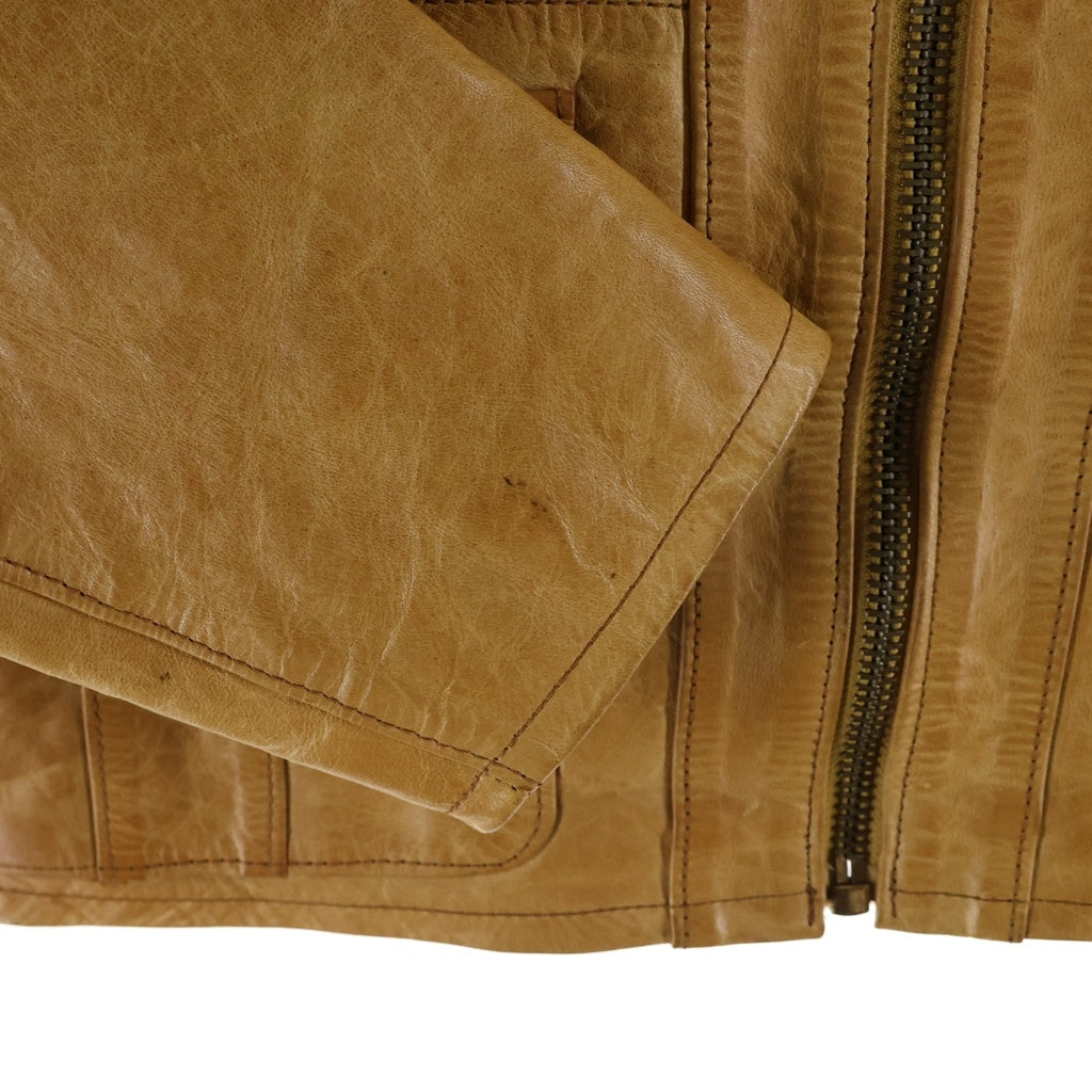 Y'2 LEATHER(ワイツーレザー) PONY HIDE ポニーハイド ジップアップ レザージャケット ブラウン