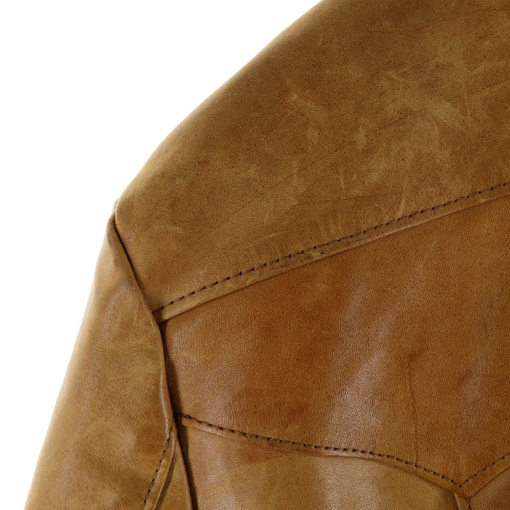 Y'2 LEATHER(ワイツーレザー) PONY HIDE ポニーハイド ジップアップ レザージャケット ブラウン