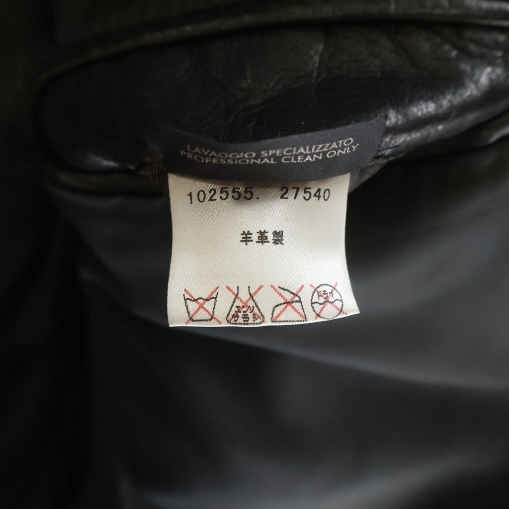 GUCCI(グッチ) シープハイド 2Bシングル レザーテーラードジャケット ブラック 102555