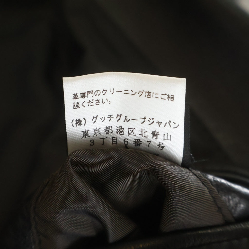 GUCCI(グッチ) シープハイド 2Bシングル レザーテーラードジャケット ブラック 102555