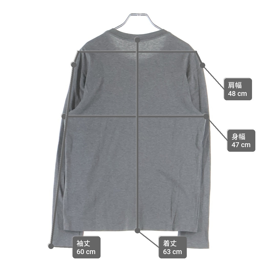 LOUIS VUITTON(ルイヴィトン) 16AW VOLEZ VOGUEZ VOYAGEZ フロントプリント クルーネック長袖Tシャツ カットソー グレー RM162M CMS HAY03W