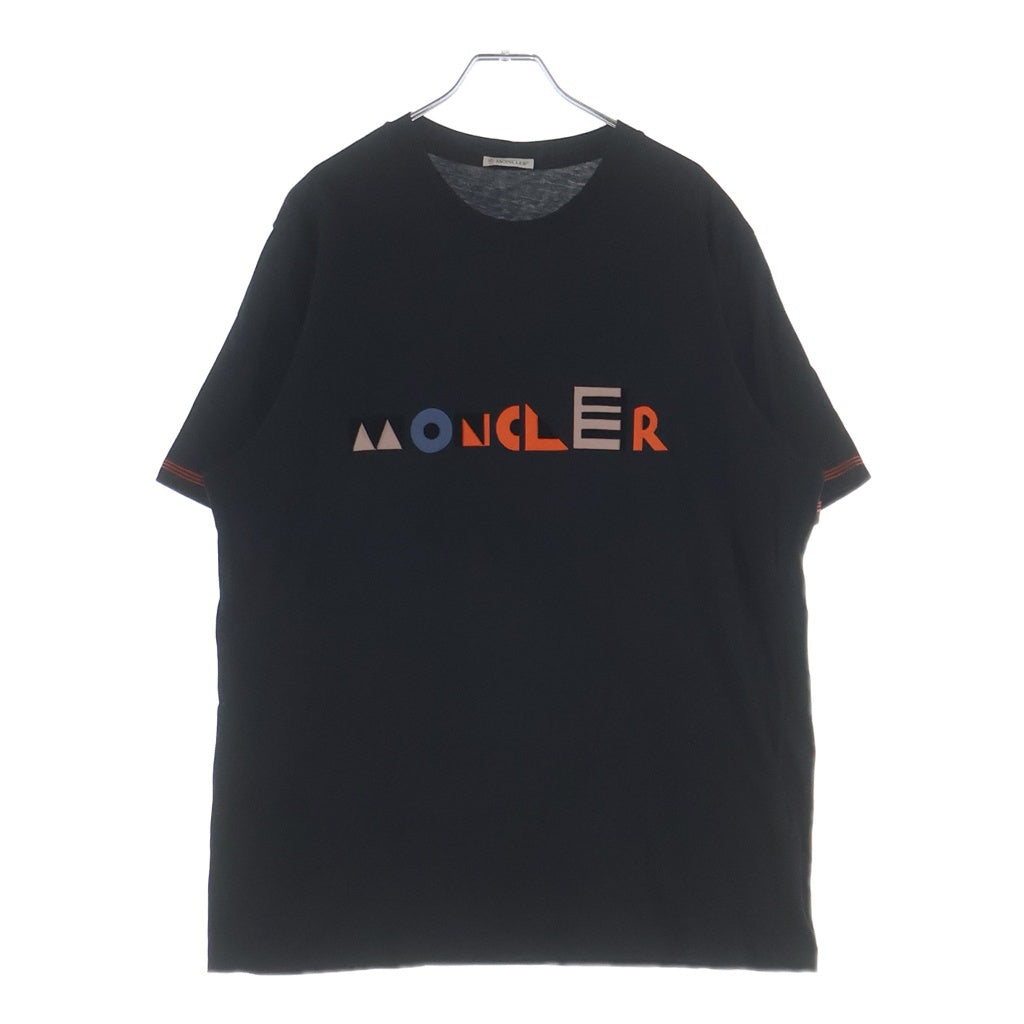 MONCLER(モンクレール) 20AW MAGLIA マグリア フロントロゴプリント クルーネック半袖Tシャツ カットソー ブラック F20918C76510