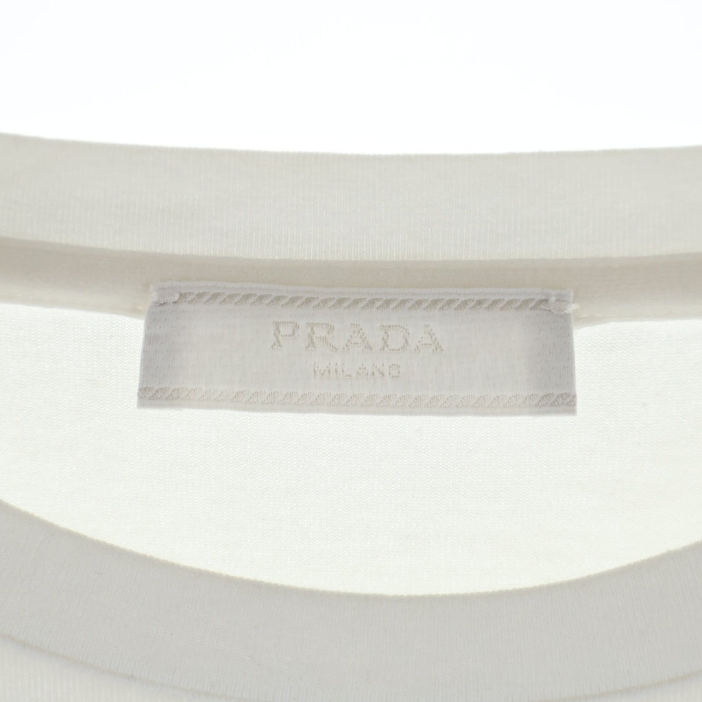 PRADA(プラダ) ポケットロゴプリント クルーネック半袖Tシャツ カットソー ホワイト SJN250 R192