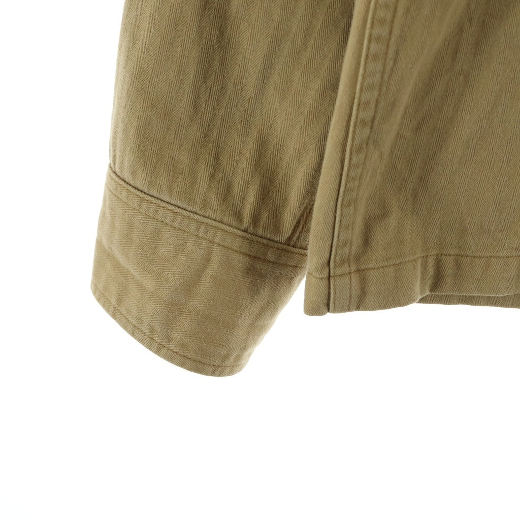TROPHY CLOTHING(トロフィークロージング) コットン ヘリンボーン シャツジャケット ベージュ