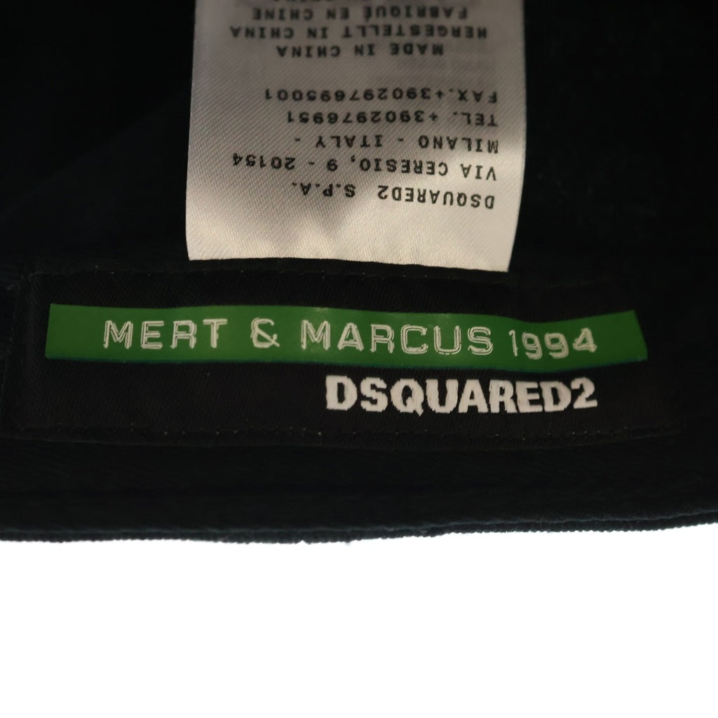 DSQUARED2(ディースクエアード) MERT&MARCUS 1944 BASEBALL CAP マートアンドマーカス ベースボールキャップ 帽子 ブラック