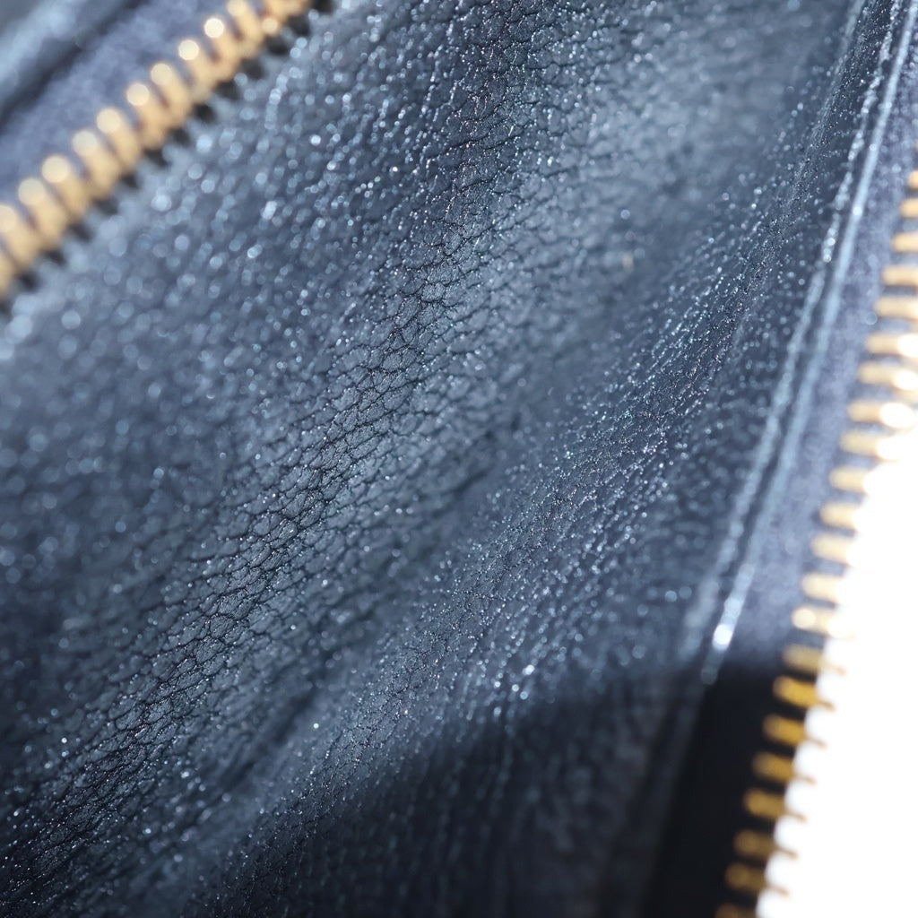 HERMES(エルメス) ベアンコンパクト レザー シルバー金具 U刻印 三つ折り財布 ウォレット ブラック
