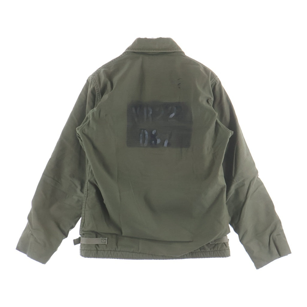 VINTAGE(ヴィンテージ) 80S VINTAGE US NAVY A-2 裏ボア ユーエスネイビー ミリタリー ヴィンテージ デッキジャケット カーキ 8415-00-753-5611