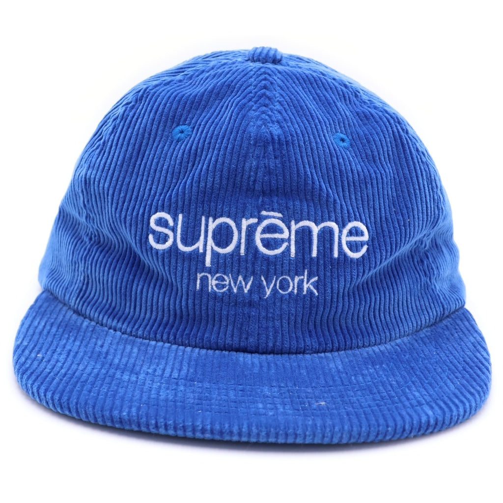 SUPREME(シュプリーム) 18SS Corduroy Classic Logo Cap コーデュロイ クラシックロゴ キャンプキャップ 帽子 ブルー