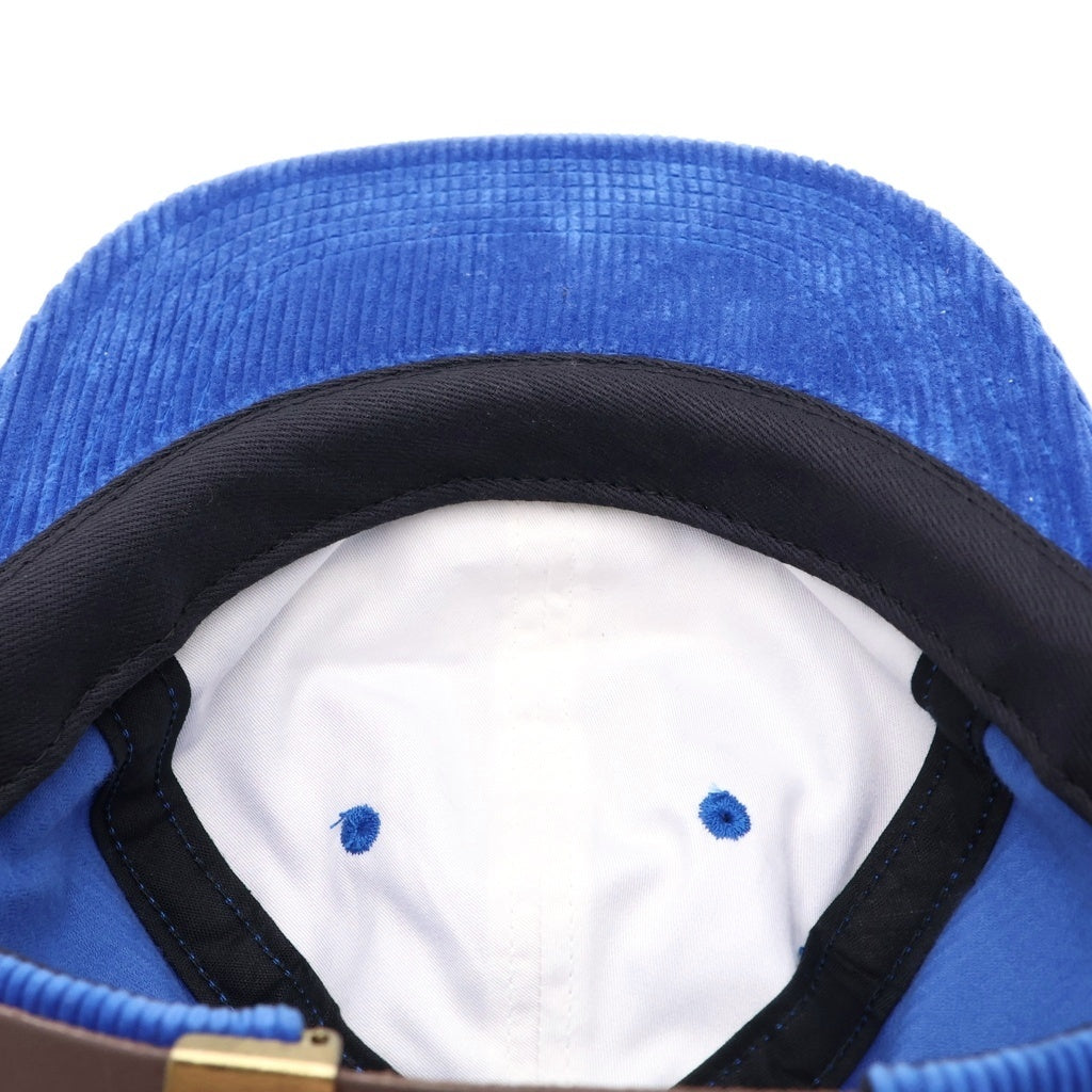 SUPREME(シュプリーム) 18SS Corduroy Classic Logo Cap コーデュロイ クラシックロゴ キャンプキャップ 帽子 ブルー