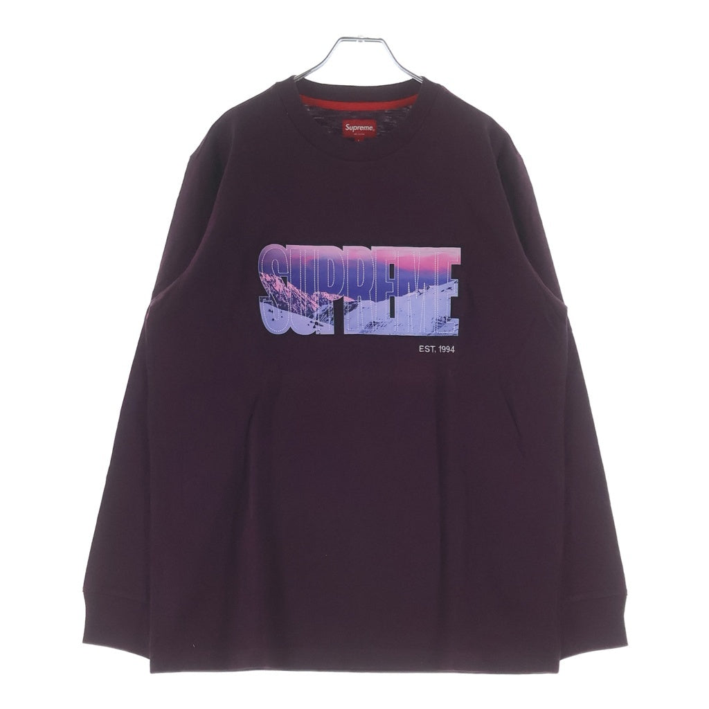 SUPREME(シュプリーム) 15AW Summit L/S Tee サミット ロゴデザイン クルーネック カットソー 長袖Tシャツ パープル