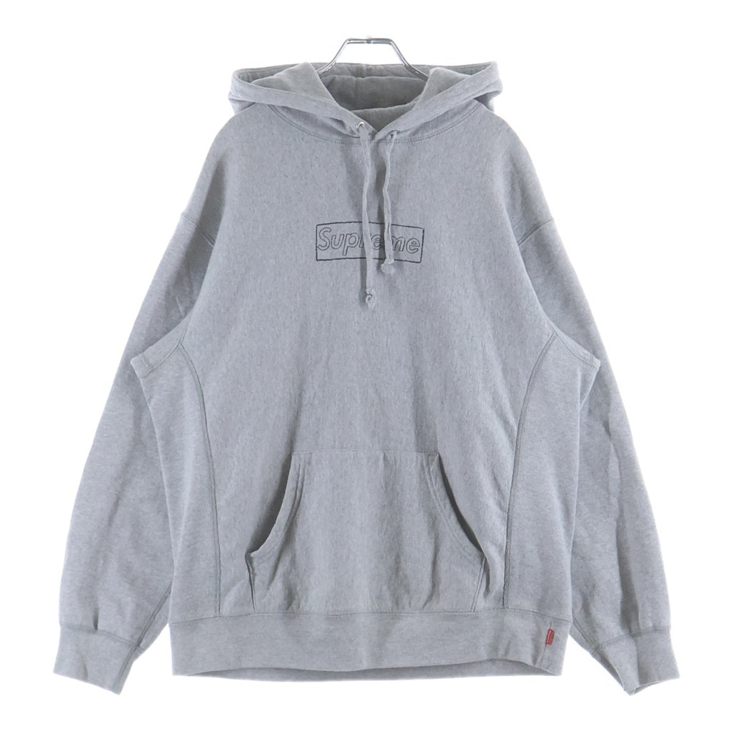 SUPREME(シュプリーム) 21SS ×KAWS Chalk Logo Hooded Sweatshirt カウズ チョーク ロゴ プルオーバースウェットパーカー フーディー グレー