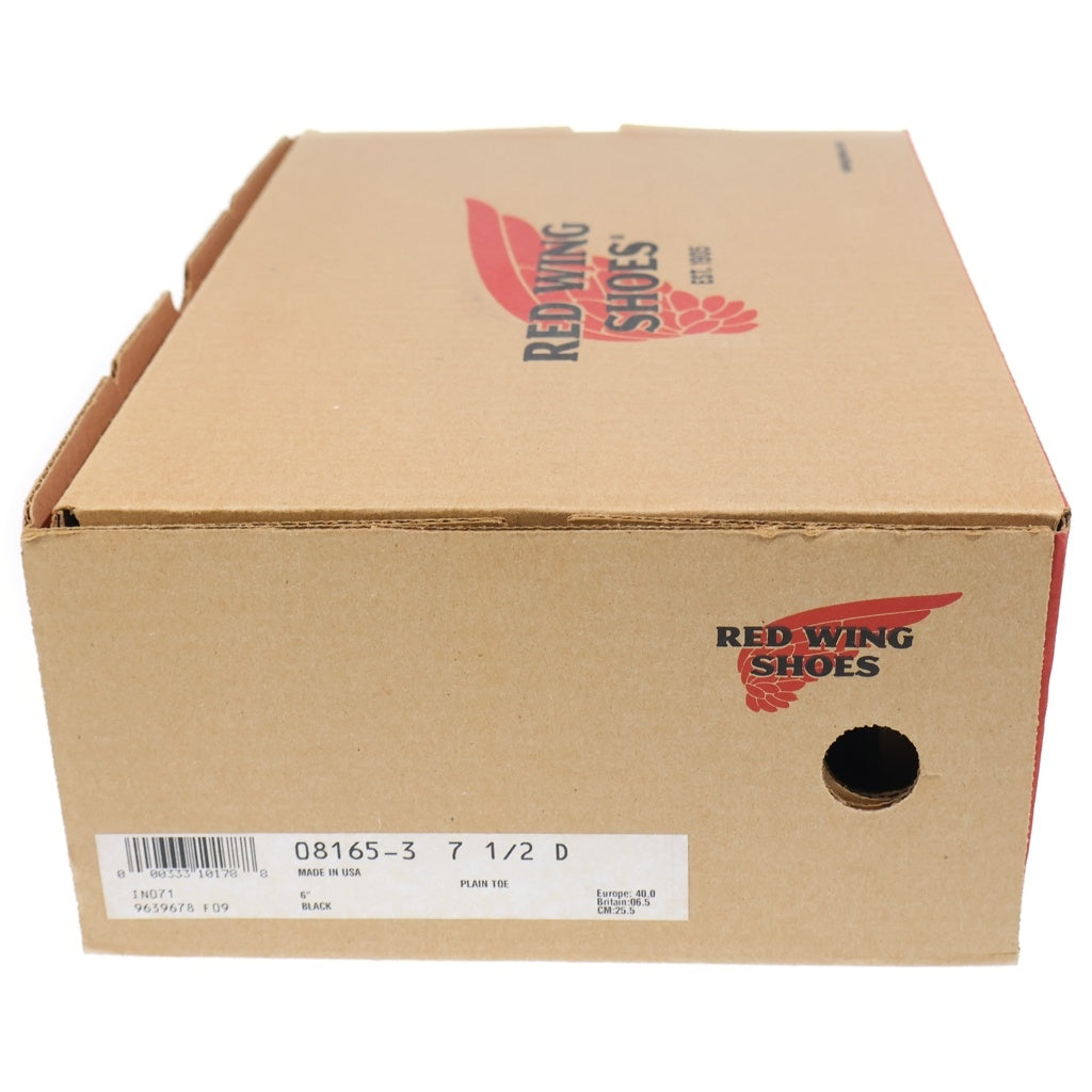 RED WING(レッド ウイング) 8165 6-INCH CLASSIC ROUND シックスインチ クラシック ラウンド レザー レースアップブーツ ブラック