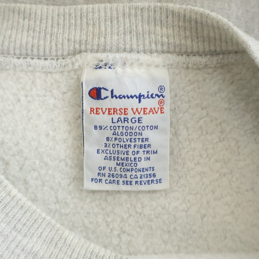 CHAMPION(チャンピオン) 90S ×STUSSY VINTAGE REVERSE WEAVE ステューシー ヴィンテージ リバースウィーブ 2段プリント クルーネック スウェット トレーナー グレー