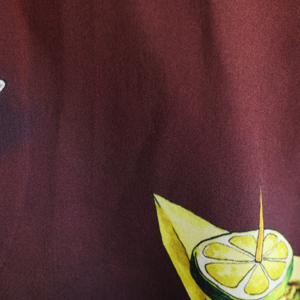 CASABLANCA(カサブランカ) SILK SATIN CUBAN COLLAR SHORT SLEEVE SHIRT オープンカラー クラブ 半袖シルクシャツ マルチカラー MS22-TR-012
