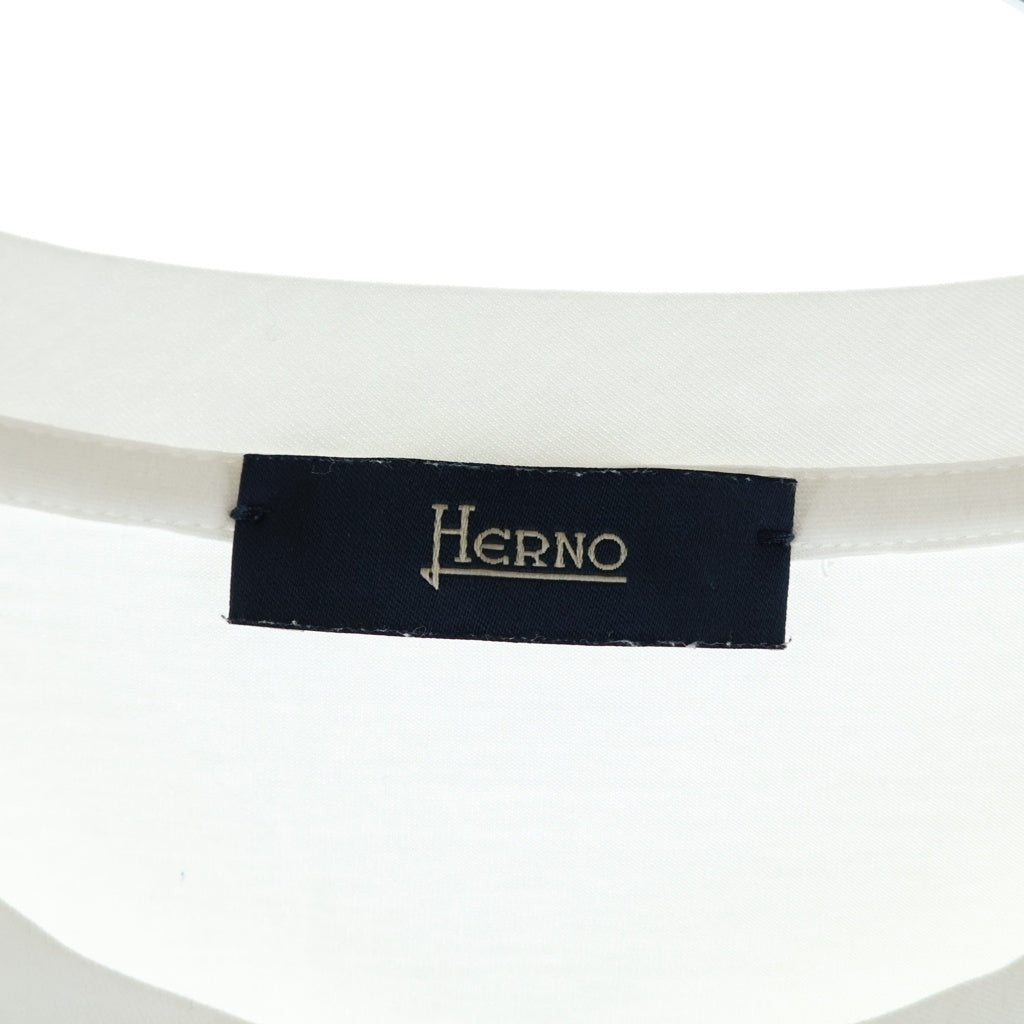 HERNO(ヘルノ) 胸ポケットデザイン クルーネック カットソー 半袖Tシャツ ホワイト JG000137U-52003-1000