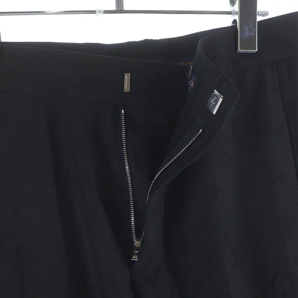 LOUIS VUITTON(ルイヴィトン) 19AW モノグラムエンボスデザイン センタープレス タキシードスラックスパンツ ブラック RM192F OSN HHCP3W