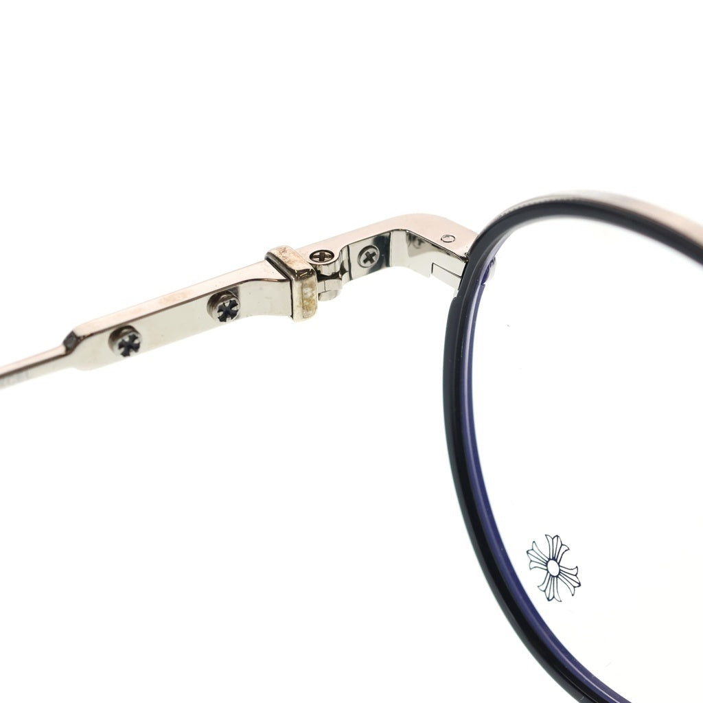 CHROME HEARTS(クロムハーツ) SEXCEL CHクロス装飾 ラウンドフレーム サングラス メガネ ブラック/シルバー