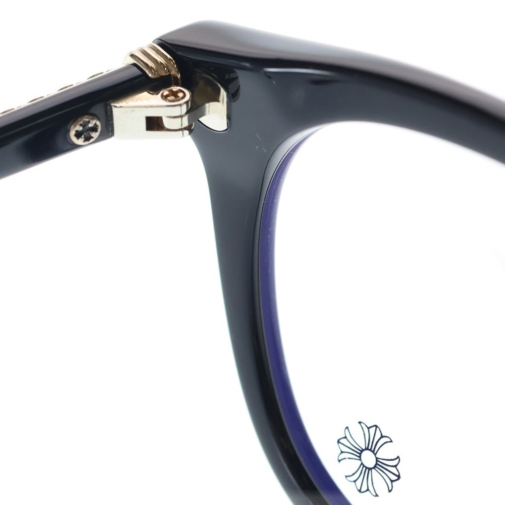 CHROME HEARTS(クロムハーツ) JUST IN-A オーバル装飾 ウェリントンフレーム サングラス メガネ ブラック/ゴールド