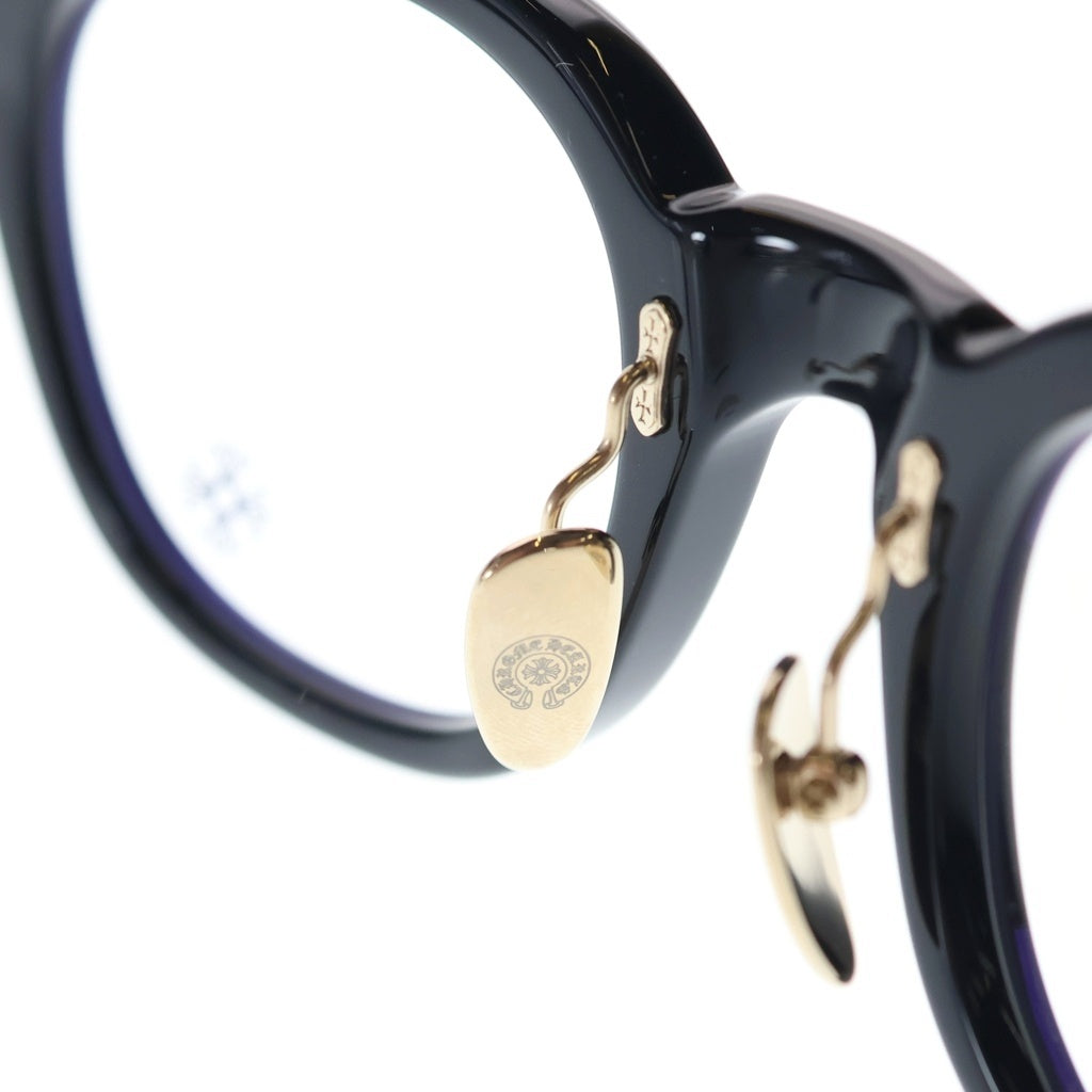 CHROME HEARTS(クロムハーツ) JUST IN-A オーバル装飾 ウェリントンフレーム サングラス メガネ ブラック/ゴールド