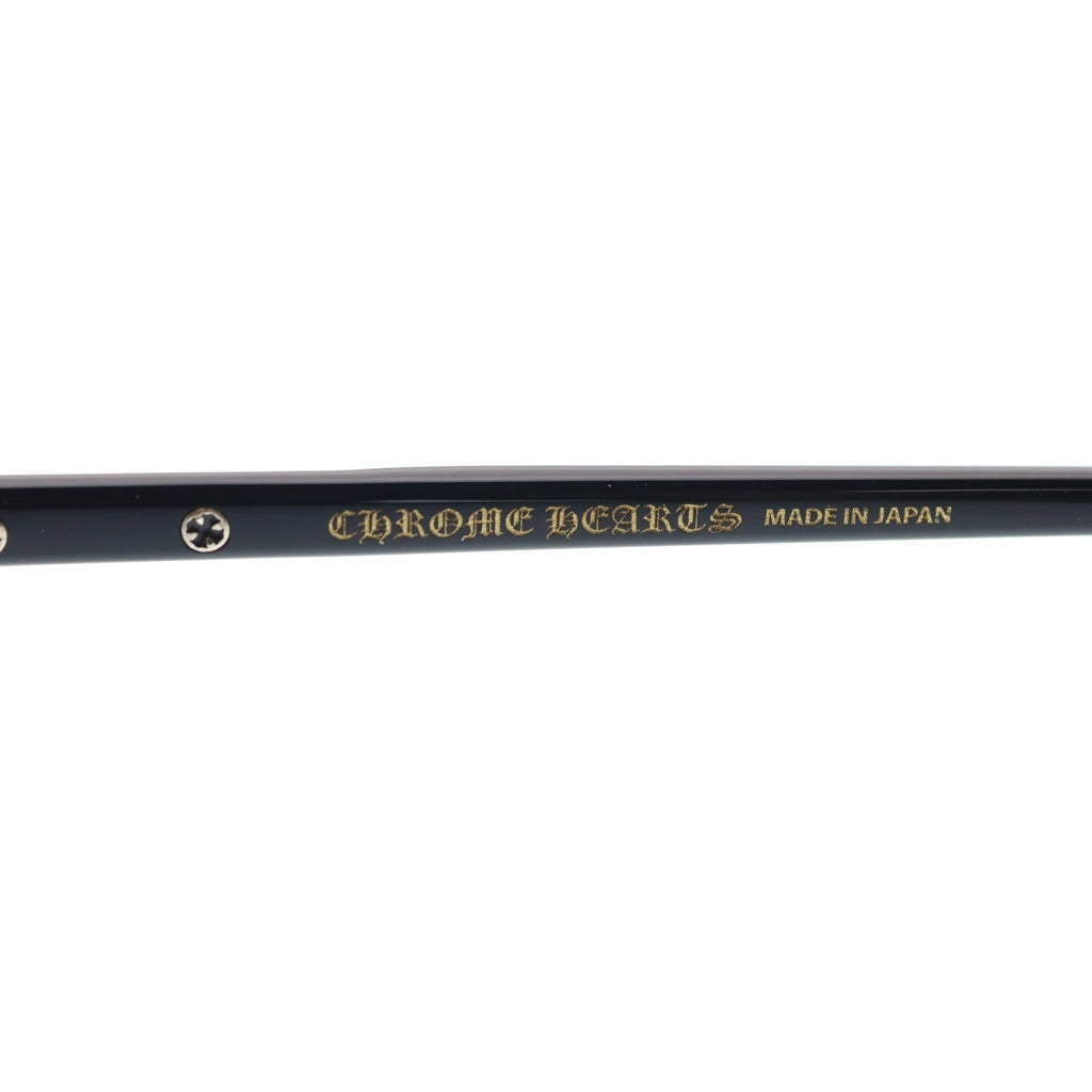CHROME HEARTS(クロムハーツ) JUST IN-A オーバル装飾 ウェリントンフレーム サングラス メガネ ブラック/ゴールド