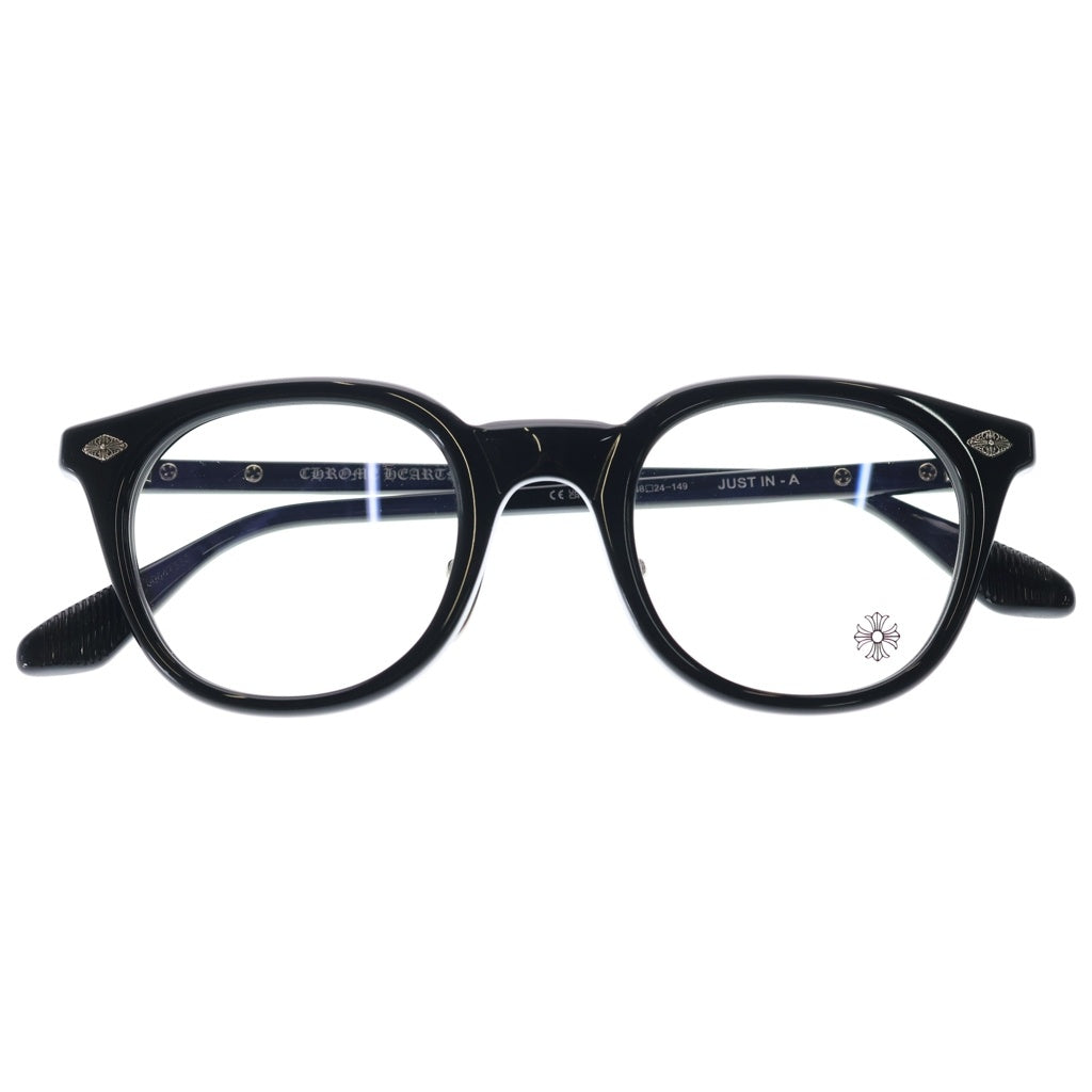 CHROME HEARTS(クロムハーツ) JUST IN-A オーバル装飾 ウェリントンフレーム サングラス メガネ ブラック/シルバー