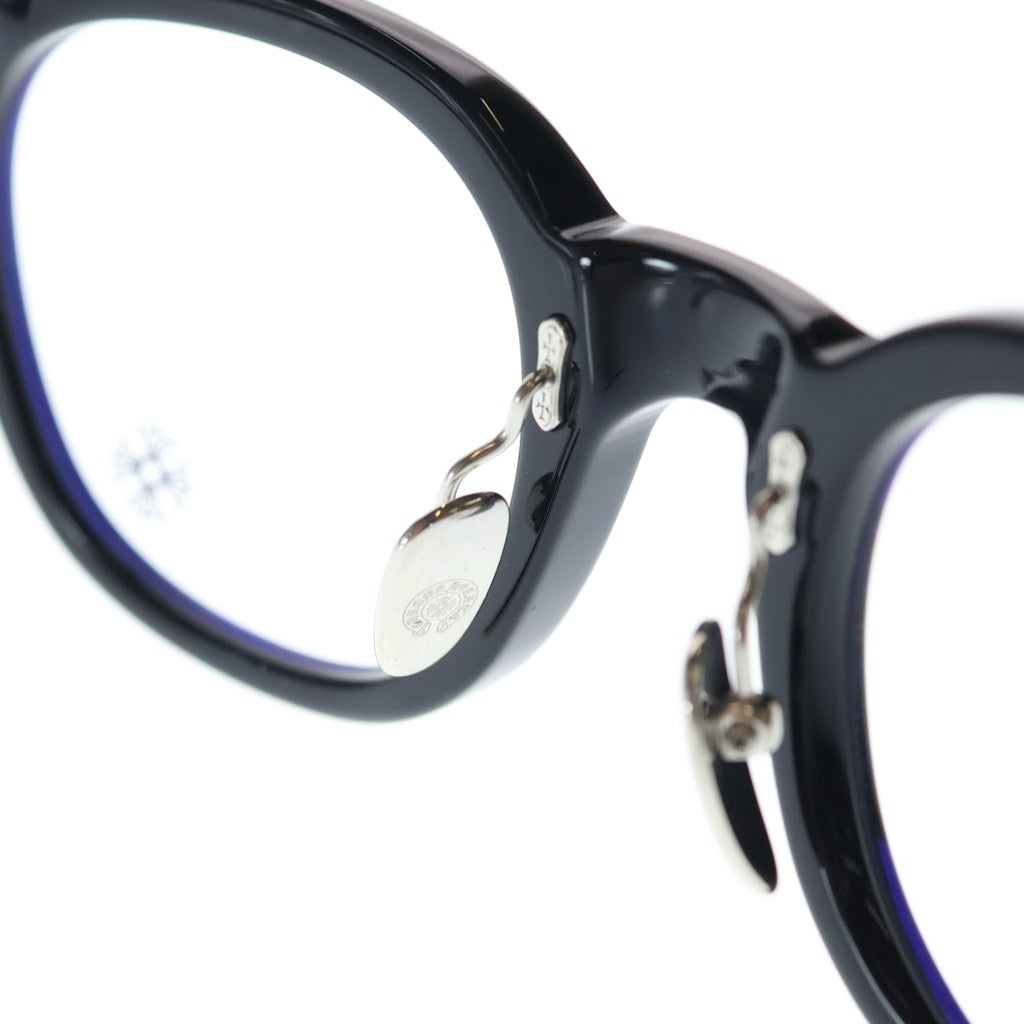 CHROME HEARTS(クロムハーツ) JUST IN-A オーバル装飾 ウェリントンフレーム サングラス メガネ ブラック/シルバー