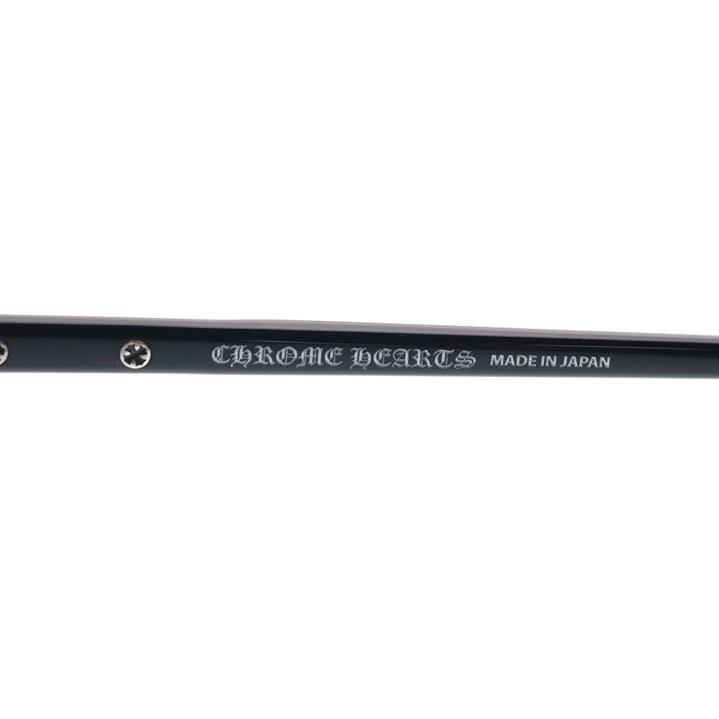 CHROME HEARTS(クロムハーツ) JUST IN-A オーバル装飾 ウェリントンフレーム サングラス メガネ ブラック/シルバー