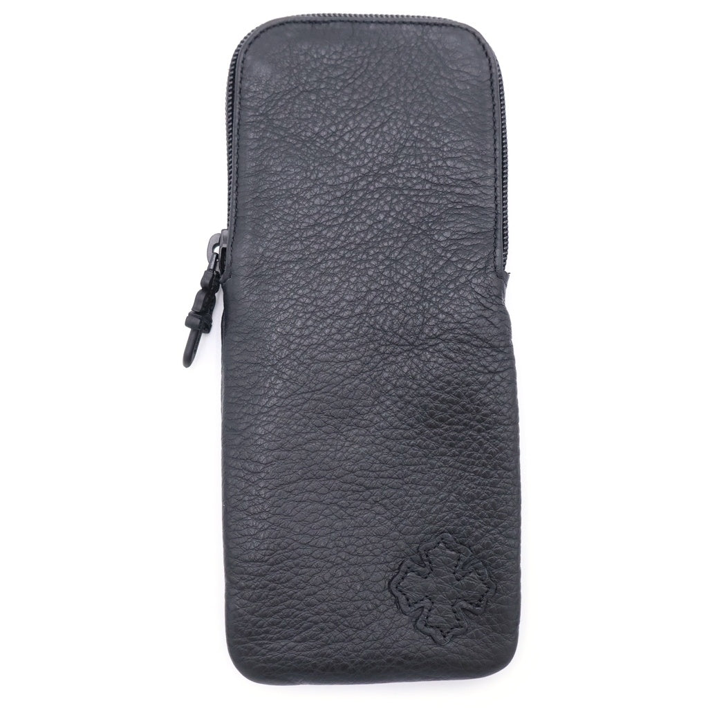 CHROME HEARTS(クロムハーツ) CASE レザー ダガージップ アイウェア メガネケース ブラック