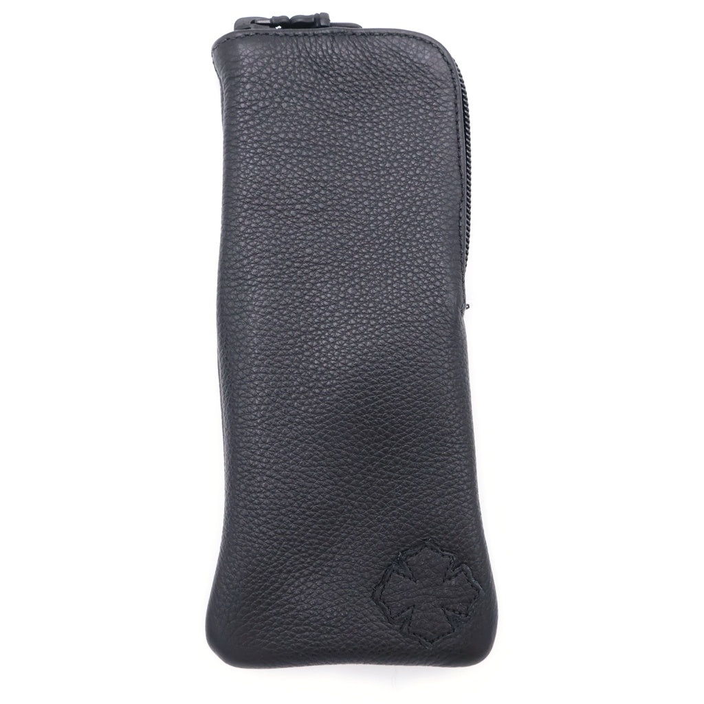 CHROME HEARTS(クロムハーツ) CASE レザー ダガージップ アイウェア メガネケース ブラック