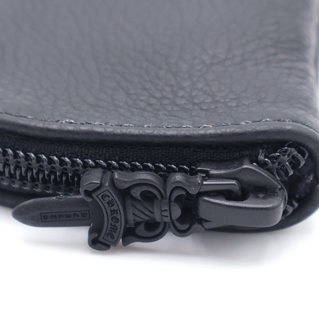 CHROME HEARTS(クロムハーツ) CASE レザー ダガージップ アイウェア メガネケース ブラック