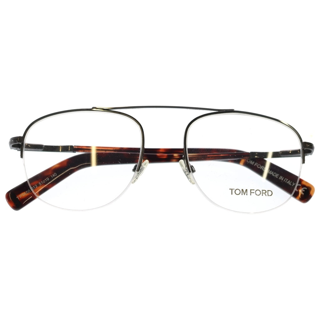TOM FORD(トムフォード) TF5450 ブリッジ ハーフリムフレーム サングラス メガネ シルバー/ブラウン