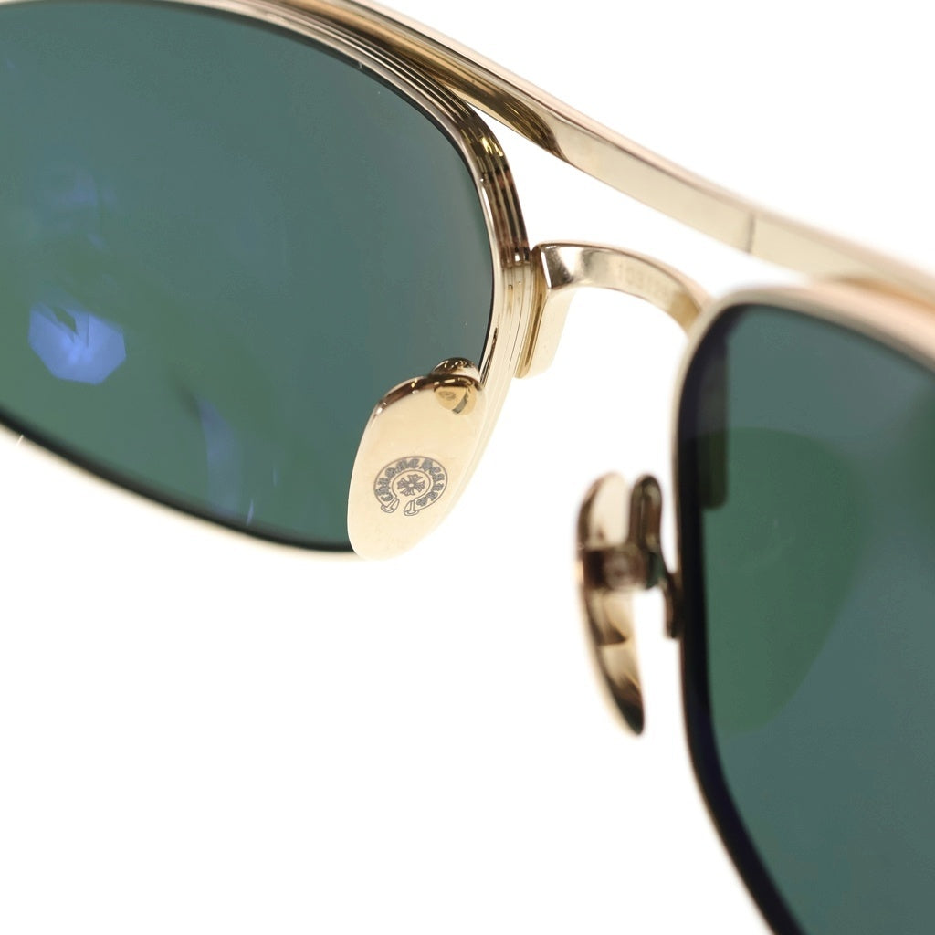 CHROME HEARTS(クロムハーツ) INSTAOUNCE CHクロステンプル ダブルブリッジ スクエアフレーム カラーレンズ サングラス メガネ ゴールド/ブラック