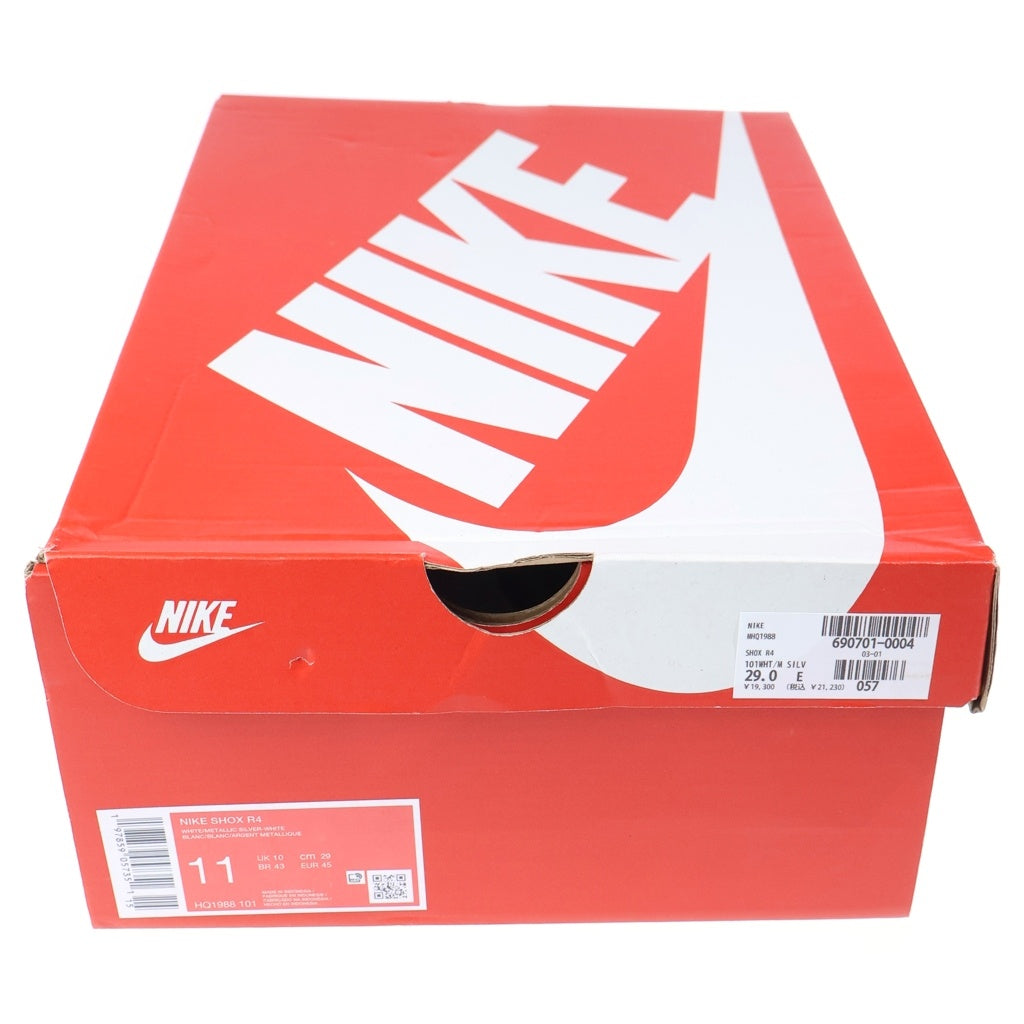 NIKE(ナイキ) SHOX R4 METARLLIC SILVER ショックス メタリックシルバー ローカットスニーカー ホワイト US9.5/27.5cm HQ1988-101
