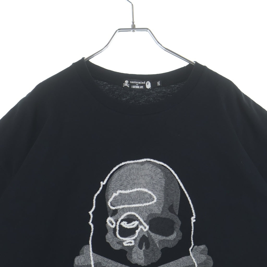 A BATHING APE(アベイシングエイプ) ×MASTERMIND マスターマインド スカル 両面プリントロゴプリント コットン クルーネック 半袖Tシャツ カットソー ブラック