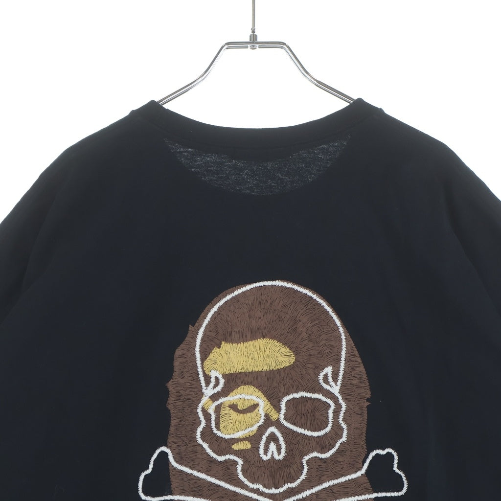 A BATHING APE(アベイシングエイプ) ×MASTERMIND マスターマインド スカル 両面プリントロゴプリント コットン クルーネック 半袖Tシャツ カットソー ブラック