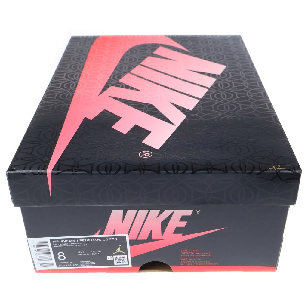 NIKE(ナイキ) AIR JORDAN 1 RETRO LOW OG PSG エアジョーダン1 レトロ パリサンジェルマン ローカットスニーカー ホワイト/レッド/ブラック US8/26cm HF8828-100