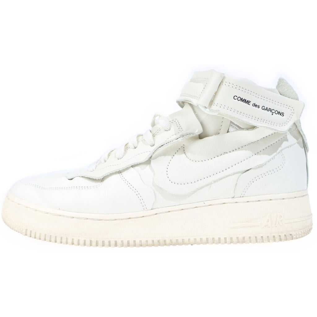 NIKE(ナイキ) ×COMME des GARCONS AIR FORCE1 MID コムデギャルソン エアフォース1 ミッドカットスニーカー ホワイト US9.5/27.5cm DC3601-100