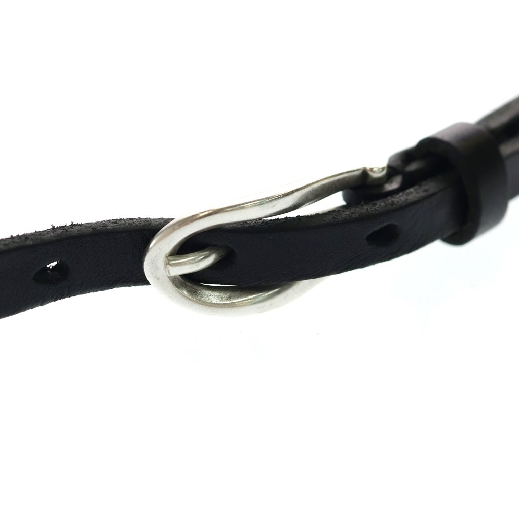 OUR LEGACY(アワーレガシー) 26SS BILLOW BELT ビロウベルト レザー ブラック/シルバー A2268BOI