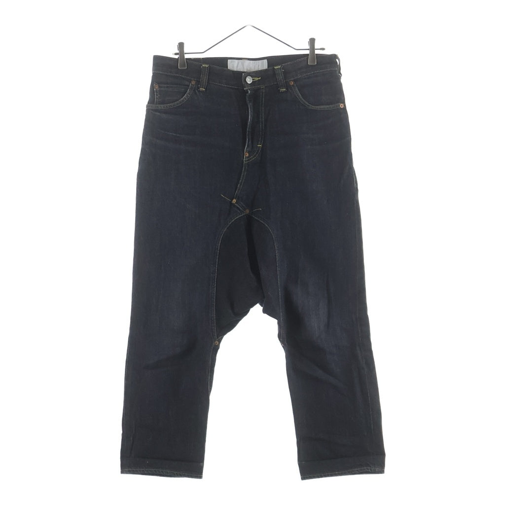 GANRYU(ガンリュウ) 15SS AD2014 ジップフライ サルエルデニムパンツ ブラック EO-P004