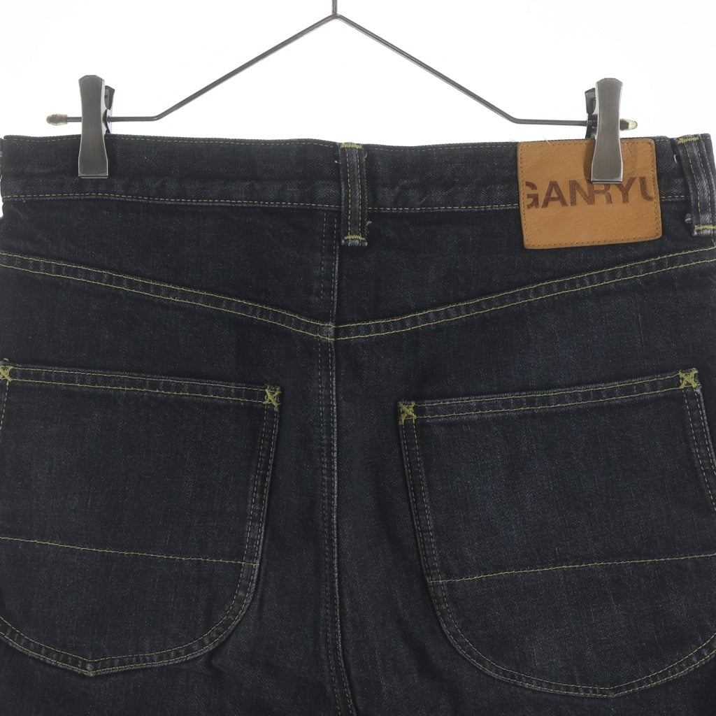 GANRYU(ガンリュウ) 15SS AD2014 ジップフライ サルエルデニムパンツ ブラック EO-P004