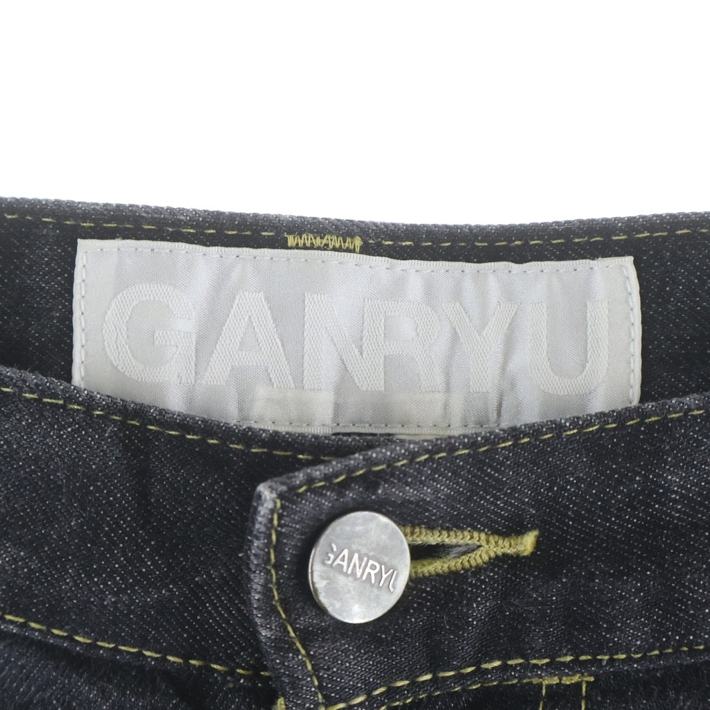 GANRYU(ガンリュウ) 15SS AD2014 ジップフライ サルエルデニムパンツ ブラック EO-P004
