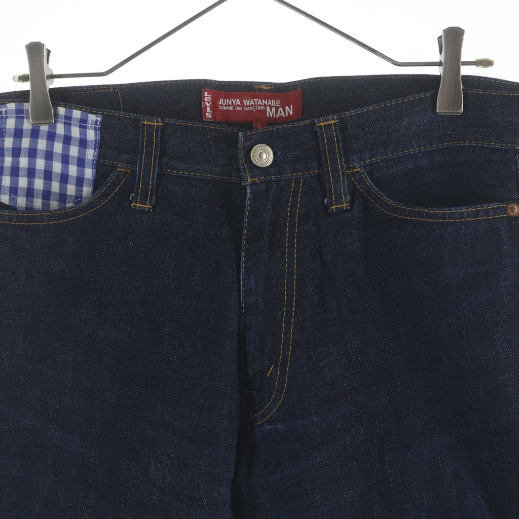 JUNYA WATANABE COMME des GARCONS(ジュンヤワタナベ コムデギャルソン) ×Levi's AD2009 505 リーバイス チェック柄ドッキング ジップフライデニムパンツ インディゴ WZ-P801