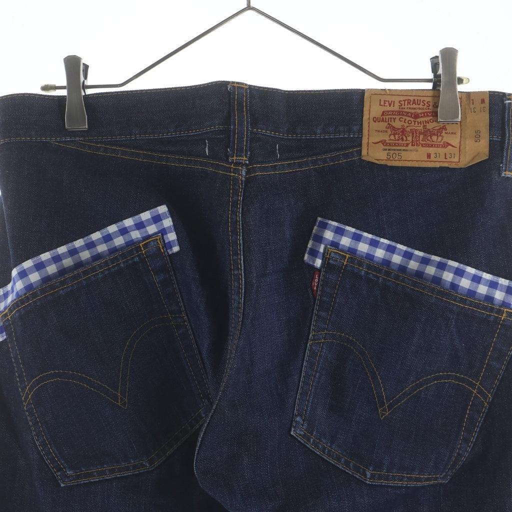 JUNYA WATANABE COMME des GARCONS(ジュンヤワタナベ コムデギャルソン) ×Levi's AD2009 505 リーバイス チェック柄ドッキング ジップフライデニムパンツ インディゴ WZ-P801