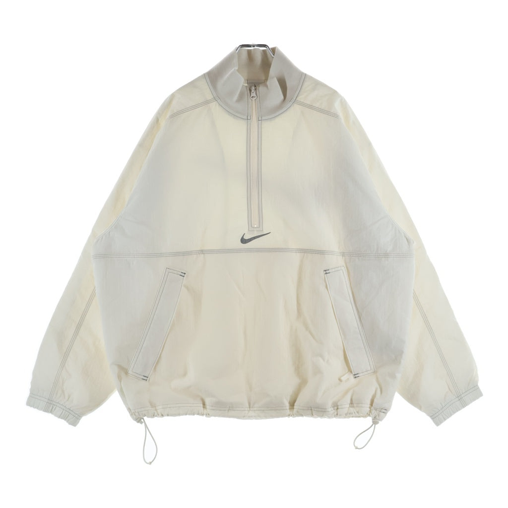 NIKE(ナイキ) 24SS ×SUPREME Ripstop Pullover シュプリーム リップストップ ロゴエンブロイダリー ハーフジップ プルオーバーナイロンジャケット ホワイト FQ0340-030