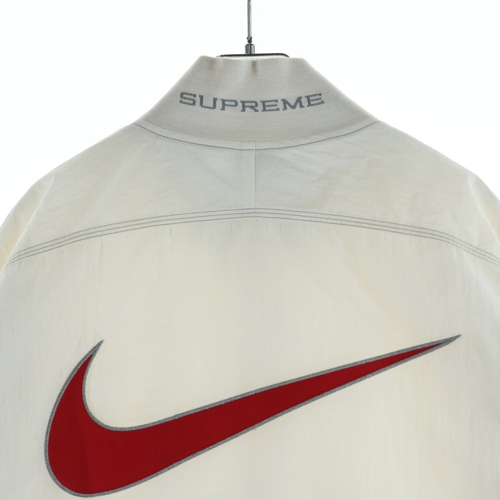 NIKE(ナイキ) 24SS ×SUPREME Ripstop Pullover シュプリーム リップストップ ロゴエンブロイダリー ハーフジップ プルオーバーナイロンジャケット ホワイト FQ0340-030